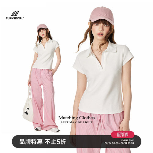 TurnSignal潮牌短袖polo衫t恤女