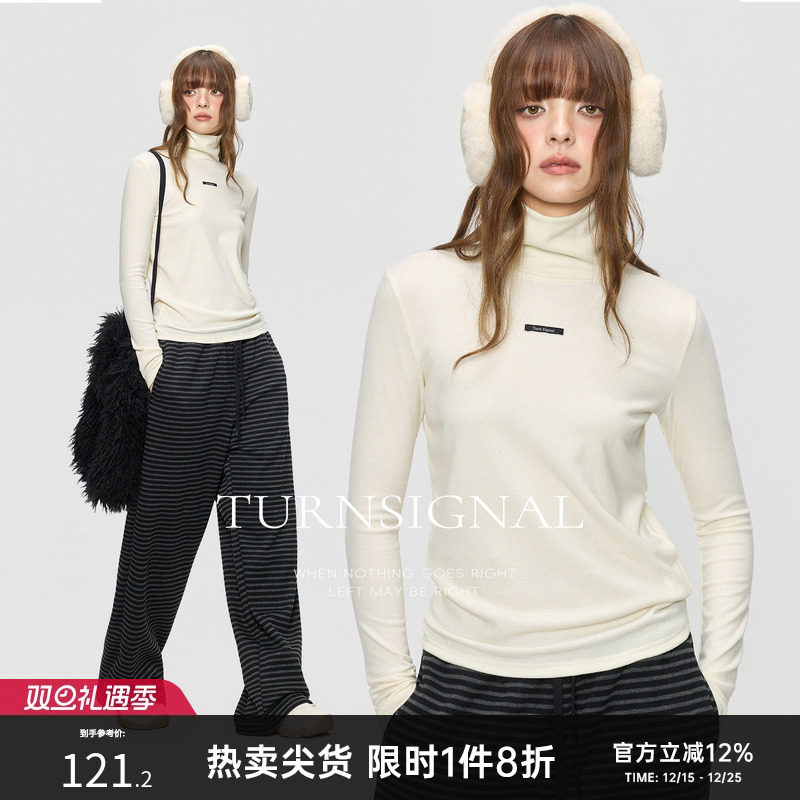 TurnSignal时尚高领针织打底衫女
