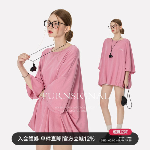 TurnSignal潮牌圆领短袖T恤女