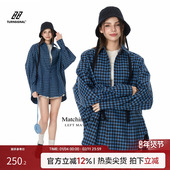 休闲宽松百搭长袖 TurnSignal条纹格子衬衫 外套女2026新款 衬衣上衣