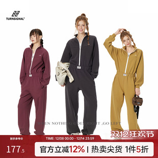 TurnSignal潮牌休闲连体裤 宽松运动高腰显瘦连体衣 女春秋2025新款