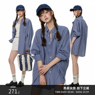 女中长款 Turn Signal格子长袖 衬衫 休闲宽松外搭衬衣外套 2026新款