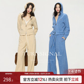 短款 针织外套长裤 套装 TurnSignal 女连帽卫衣卫裤 休闲运动两件套