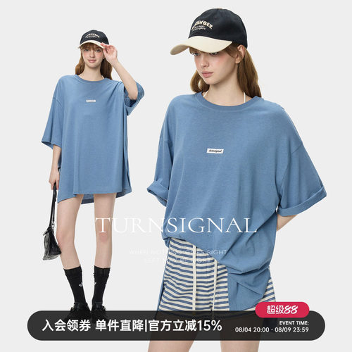 TurnSignal时尚落肩短袖T恤女