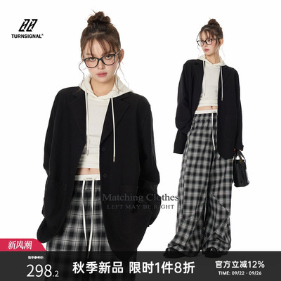 TurnSignal白色西装外套女薄款