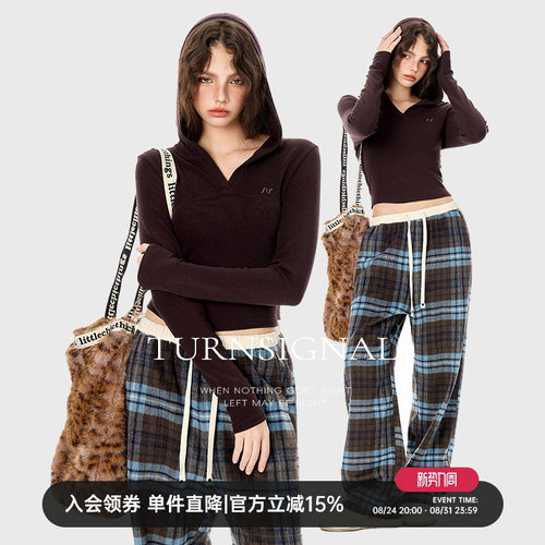TurnSignal德绒V领针织打底衫女
