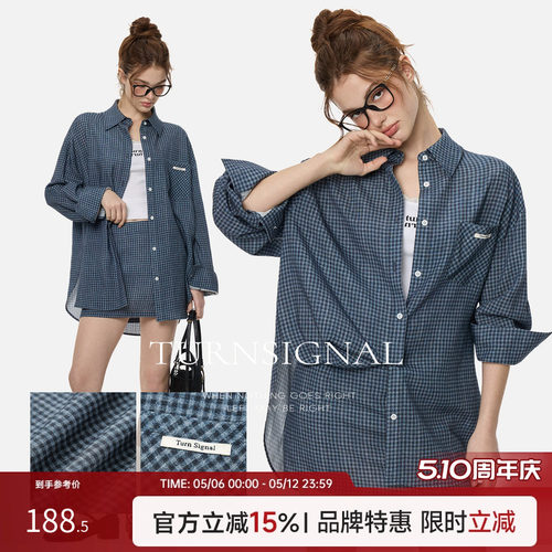 TurnSignal格子衬衫短裙套装女
