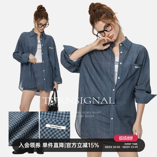 TurnSignal格子衬衫短裙套装女