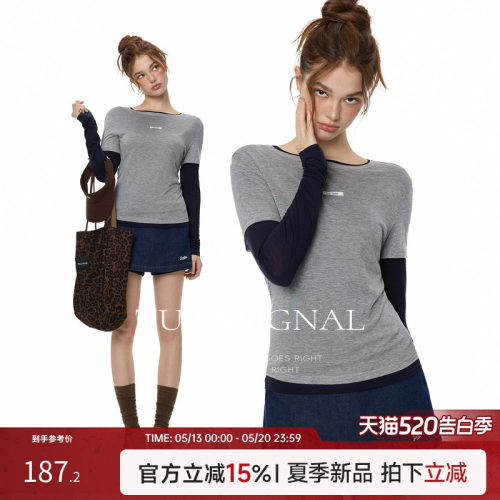 TurnSignal两件叠穿长袖T恤女