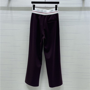 2026春夏系列松紧腰撞色系带松紧腰直筒百搭休闲裤