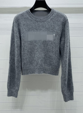 2025秋冬新款圆领字母提花时髦百搭针织衫毛衣