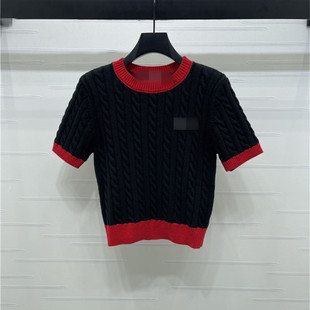 圆领撞色刺绣字母麻花舒适减龄百搭针织衫 2025秋季 新款