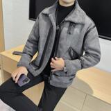 23103-P275冬季棉夹克男士皮毛一体夹克男外套加厚翻领上衣，男装夹克，电商B333