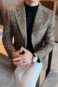 老款继续做6059-P210 花色西装外套男士秋冬新款英伦休闲轻熟西服图片