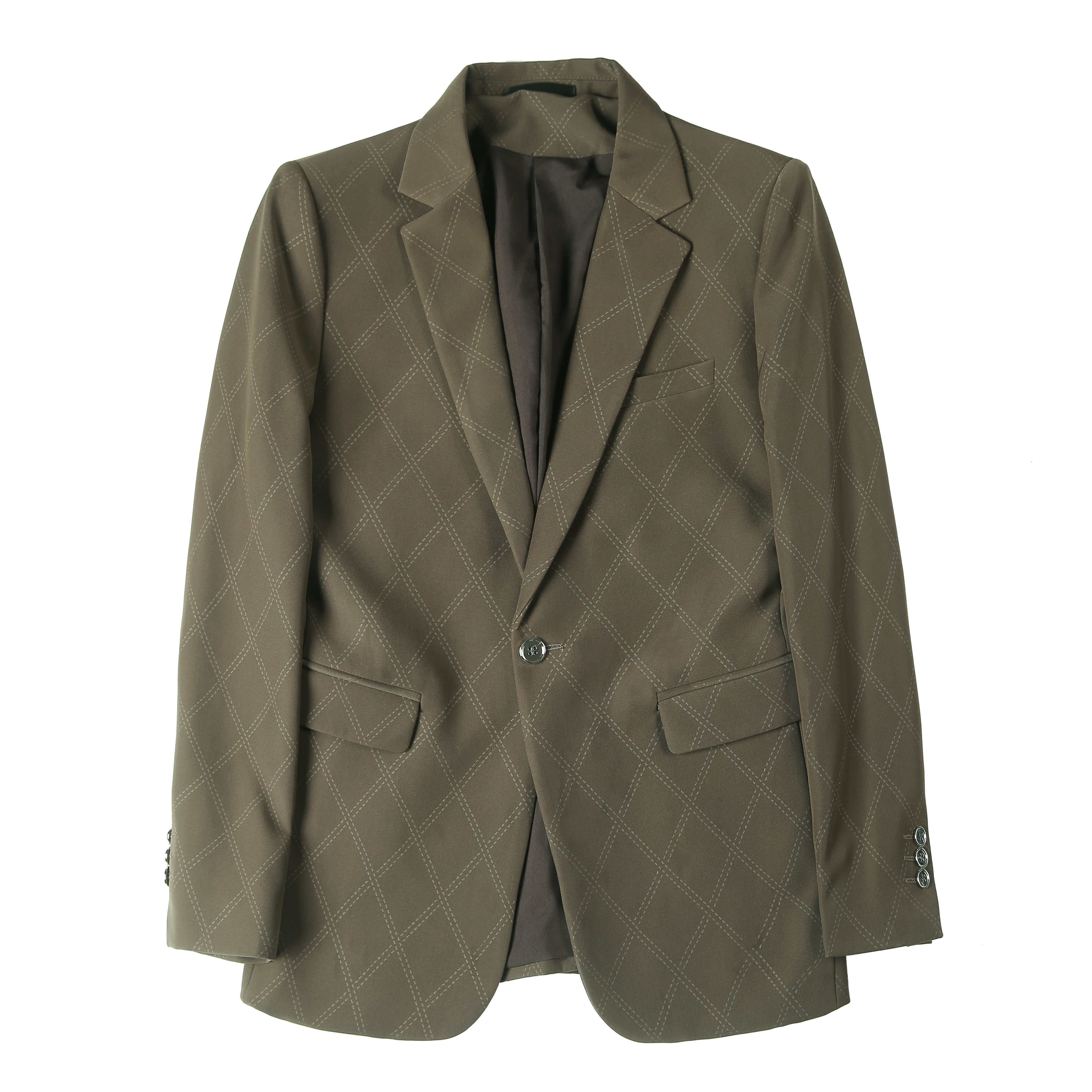 23565-P155格子西装外套男士冬季新款一粒单排扣西服高品质西装,男装西服套装,电商B333