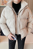 M5537-P208棉衣男士冬季新款假两件纯色棉服面包服，男装棉衣，电商B333
