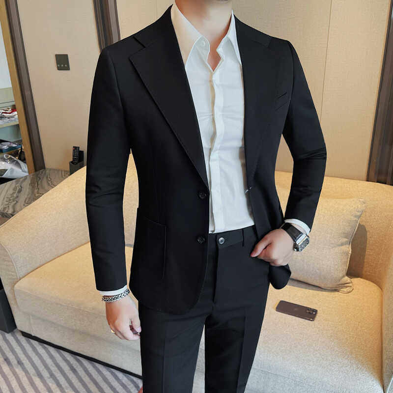 XF1057-P155西装外套男士秋冬新款单排扣纯色休闲百搭西服,男装西服套装,电商B333