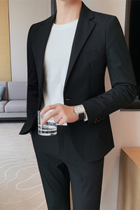X198-价格改为P150 西装外套男士秋冬商务正装 纯色百搭西服单西图片
