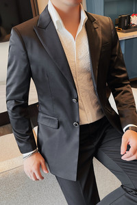 XF1052-P155 西装外套男士 单排两粒扣西服 纯色商务休闲百搭西装图片