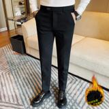 K9989-P852025新款商务休闲高级感男士小脚裤加绒西裤纯色长裤，男装西裤，电商B333