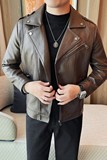 JK109-P130皮衣男士外套秋冬新款复古潮牌春装上衣男款机车皮夹克，男装皮衣，电商B333