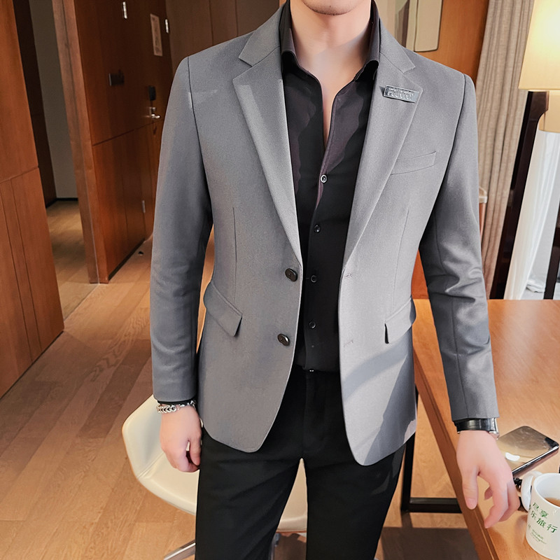 23575-P155西装外套男士单件西服上衣修身潮流帅气休闲单西单排扣,男装西服套装,电商B333