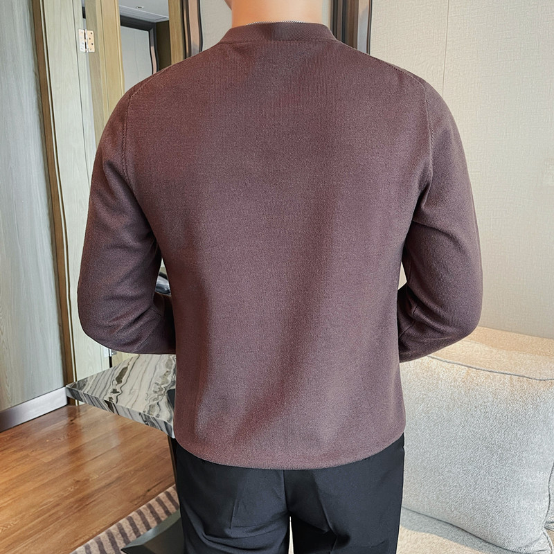 3725-P68长袖针织衫男士秋冬新款修身纯色百搭毛衣打底衫,男装针织衫/毛衣,电商B333