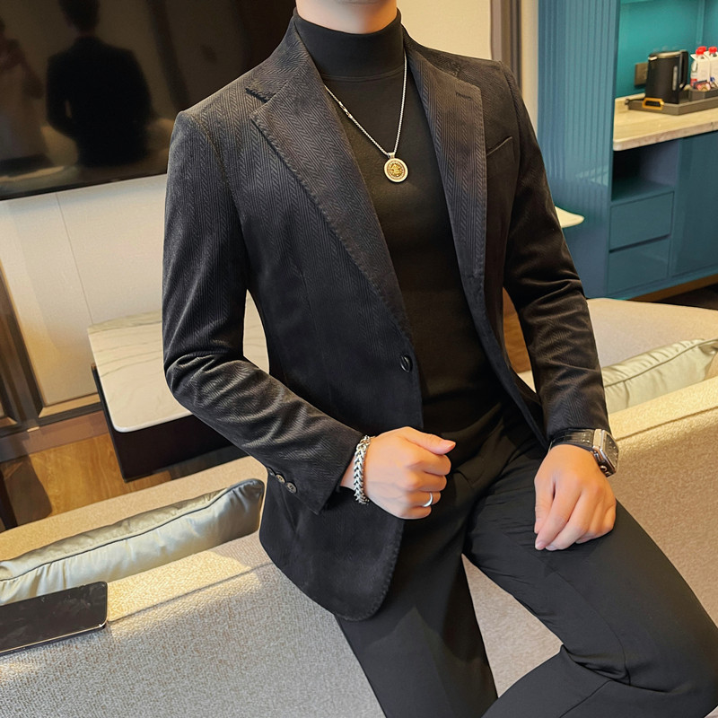 X6160-P208灯芯绒西装外套男士秋冬新款高品质西服,男装西服套装,电商B333
