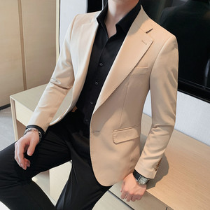 XZ085-P208 两粒单排扣西装外套男士纯色商务休闲西服图片