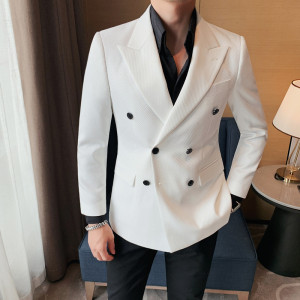 XZ6091-P208 西装外套男士西服礼服休闲修身双排扣西装图片