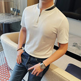 7510-P58拉链半袖Polo衫男士夏季新款高级感体恤短袖，男装T恤，电商B333