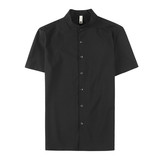 DX7882-P58短袖衬衫男士夏季潮流休闲帅气纯色修身帅气衬衣绿，男装T恤，电商B333