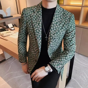 老款继续做X6060-P155花西装外套男冬季新款修身灯芯绒休闲西服