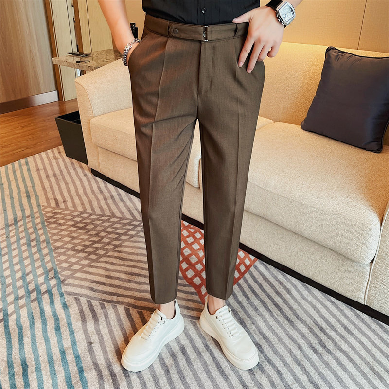 1627-P73 108 纯色九分裤男士夏季新款商务休闲百搭西裤图片