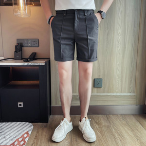 824-P58 男士休闲短裤夏季新款时尚百搭修身小脚西裤五分裤中裤图片