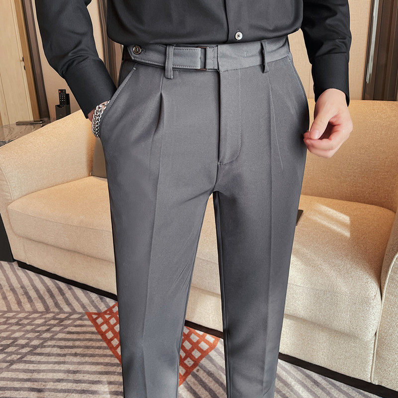 2335-P98纯色西装长裤男士商务休闲百搭西裤小脚裤，男装西裤，电商B333