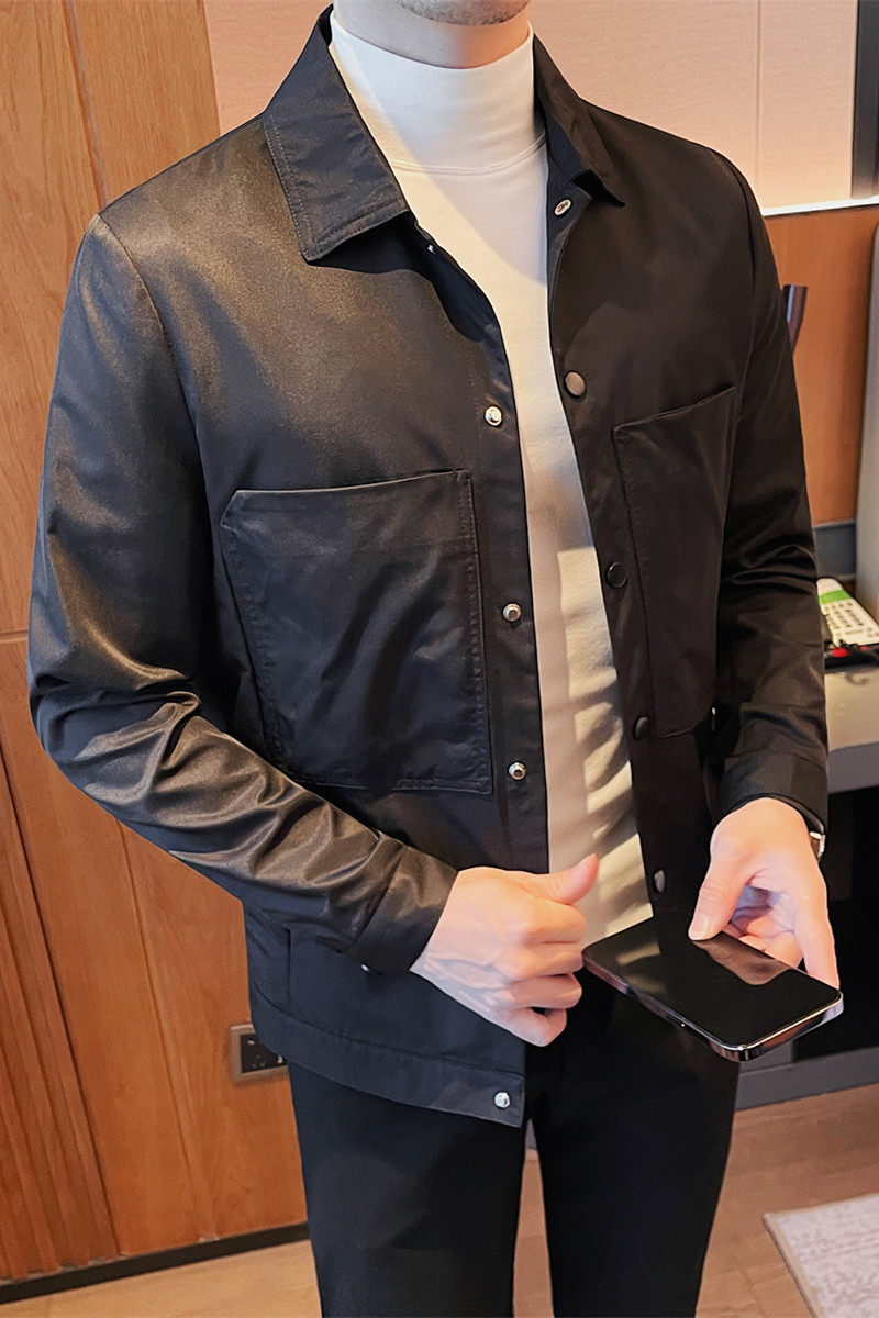 JK111-P88男士夹克外套修身翻领春秋修身休闲男装上衣大口袋,男装夹克,电商B333