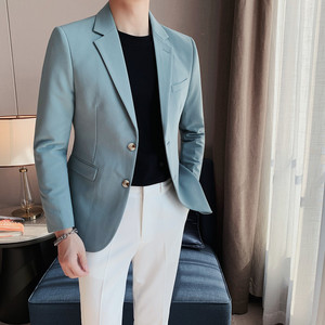 XZ502-P155单排扣西装外套男士商务免烫便服修身休闲纯色西服图片