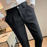 XK032-P78长裤男士休闲裤西裤修身英伦高腰白色裤子，男装西裤，电商B333