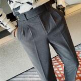 K8888-P85厚款西裤男士冬季韩版潮流休闲那不勒斯呢子长裤，男装西裤，电商B333