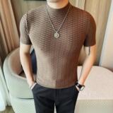 2616-P33男士半高领短袖T恤春夏新款时尚百搭修身立体体恤，男装T恤，电商B333
