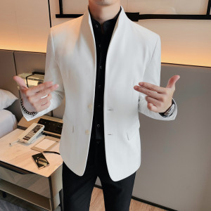 1036-P145 男士西装外套西服上衣小西装修身立领休闲潮流帅气图片