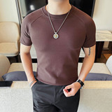 6610-P38男士圆领短袖T恤春夏新款潮流修身纯色百搭半袖体恤，男装T恤，电商B333