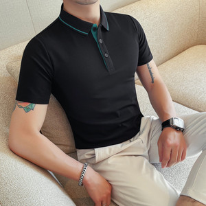 PL3606-P48 短袖POLO衫男士体恤 六边形蜂窝透气网眼 抗皱不变形图片