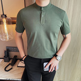 T7521-P58男士立领短袖POLO衫夏季新款时尚百搭休闲立领短袖T恤，男装Polo衫，电商B333