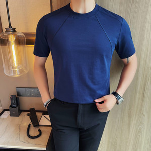 7533-P55 男士短袖夏季新款时尚百搭休闲圆领短袖T恤图片