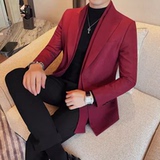 XF1043-P175双层领西装男士秋冬新款修身纯色商务休闲婚礼礼服，男装西服套装，电商B333