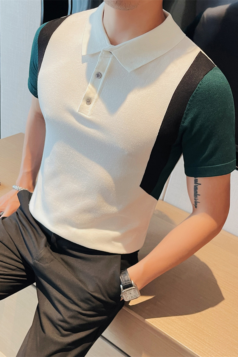 1220-P68短袖polo衫男士夏季修身翻领针织t恤半袖潮流休闲体恤,男装T恤,电商B333