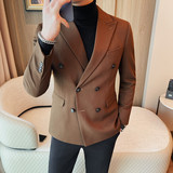 23615-P158双排扣西装男士秋冬新款纯色商务休闲两粒扣西服，男装西服套装，电商B333