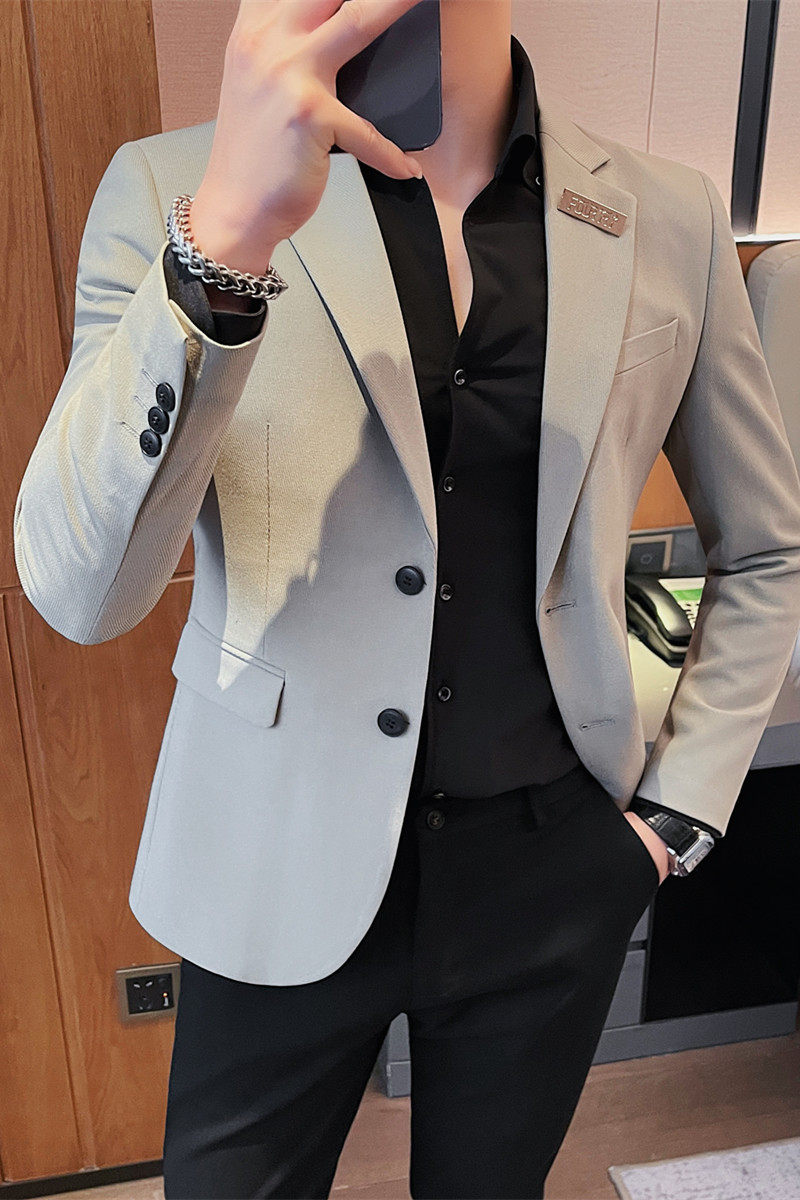 23575-P155西装外套男士单件西服上衣修身潮流帅气休闲单西单排扣,男装西服套装,电商B333